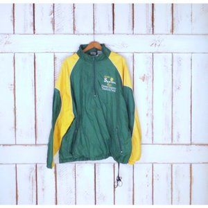 Vintage 90s green and yellow nylon windbreaker jacket